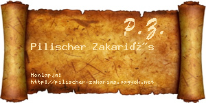 Pilischer Zakariás névjegykártya